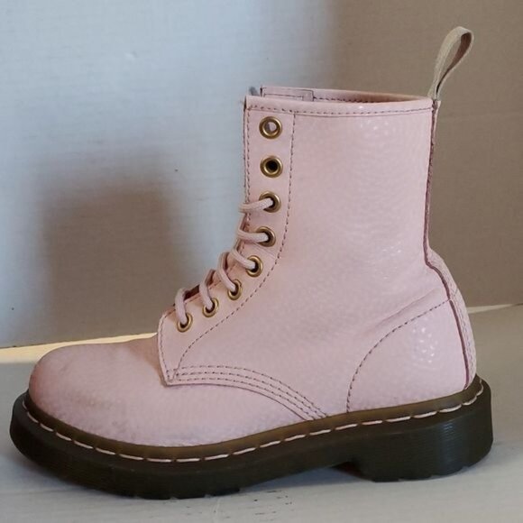 Dr Martens 1460 Pascal Virginia Leather Boots Pastel Pink Doc Women's WOMAN'S 5 - Picture 6 of 16